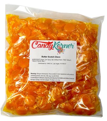 Butterscotch Discs - Hard Candy Butter Scotch Disks - Individually Wrapped Butterscotch Discs 5 Pound (80 Ounces) By CandyKorner