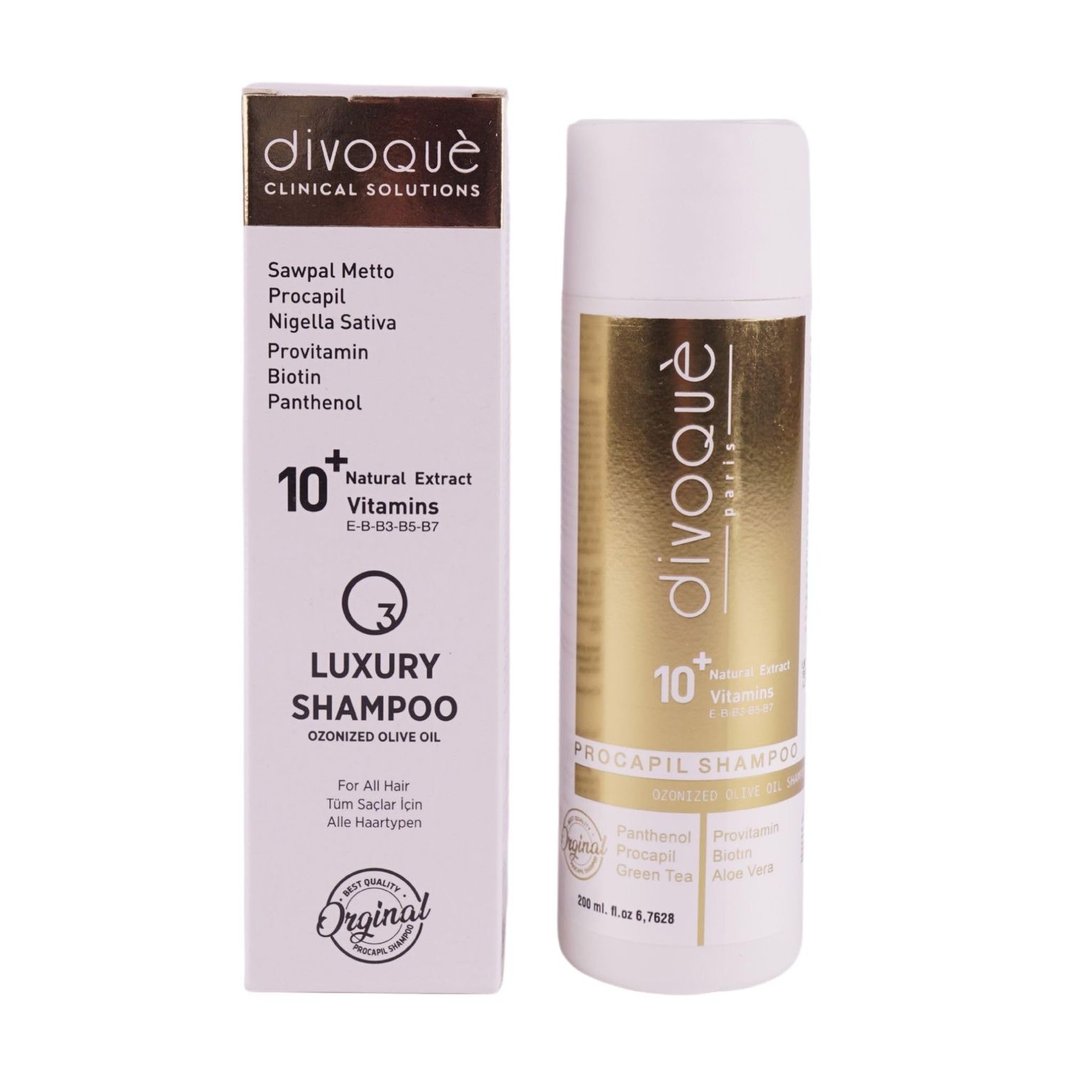 Divoqu Hair Growth Shampoo for Men and Women, with Procapil and Biotin, 6.76 Fl. Oz. Hair Loss Shampoo for Thinning Hair, DHT Blocker, Clinically Tested, 1 Pack