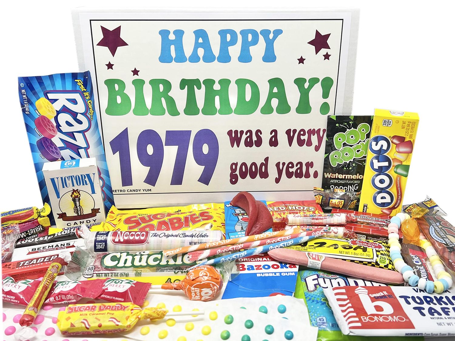 RETRO CANDY YUM 1979 46th Birthday Gift Assortment from Childhood for 46 Year Old Man or Woman Born 1979