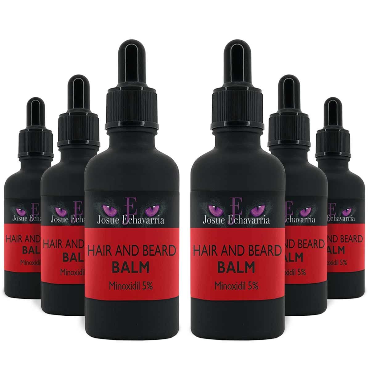 Natural Hair Growth Treatment for Beard and Hair. Minoxidil 5 with Bergamot. For Hair Loss and Regrowth, Used for men and women for Thicker Longer Fuller Healthier Hair. Includes 6 bottles of 1.7oz