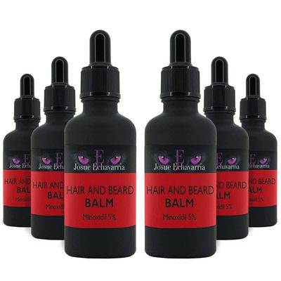 Natural Hair Growth Treatment for Beard and Hair. Minoxidil 5 with Bergamot. For Hair Loss and Regrowth, Used for men and women for Thicker Longer Fuller Healthier Hair. Includes 6 bottles of 1.7oz
