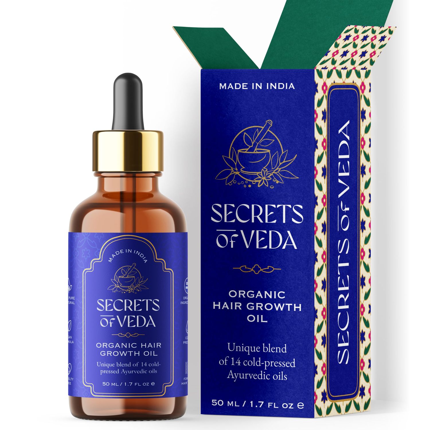 Indian Ayurveda Hair Oil- Organic Castor oil, Jojoba oil, Amla, Ashwagandha Rosemary oil for hair growth- Repairing scalp treatment, Nourishes Split Ends Dry Scalp