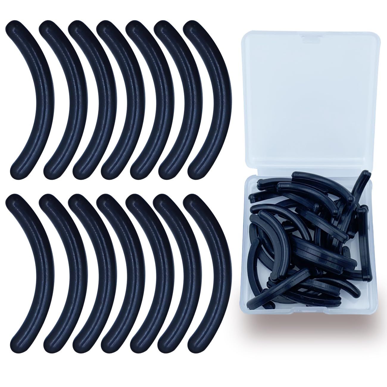 30PCS Black Filling pad Silicone pad Instead of Universal Transparent Storage Box Eye Makeup Eyelash curl Hair eyelids