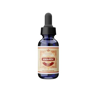 HENRI ET VICTORIA Beard Oil Amande Fragrance Canadian Made by Skilled Artisan Moisturizing, Non-Greasy, Natural Ingredients