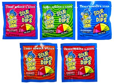 Lockjaw Sour Lil Dips Dip Candy Bulk Dipping Sticks with Candy Powder, Sour Dip Stick Candy Variety Pack of 36