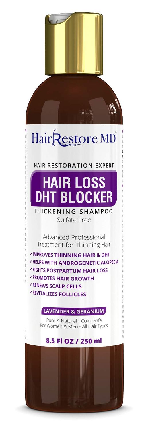 Hair LOSS DHT BLOCKER SHAMPOO &quot;Lavender Geranium&quot;, Biotin Hair Growth Thickening Caffeine Shampoo, Hair Loss Thinning and Fine Hair, Regrowth Thickening Products for Men Women, Sulfate Free