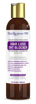 Hair LOSS DHT BLOCKER SHAMPOO &quot;Lavender Geranium&quot;, Biotin Hair Growth Thickening Caffeine Shampoo, Hair Loss Thinning and Fine Hair, Regrowth Thickening Products for Men Women, Sulfate Free