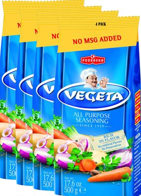 Vegeta, Gourmet Seasoning, No MSG, 17.5oz 500g bag (4 Pack)