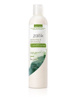 Zatik Naturals - Nurturing and Refreshing Conditioner with Neem and Bay Leaf, for Thinning hair, hair loss, Vegan, Bio-degradable, pH Balanced, FREE FROM EDTA, PEG, Parabens, fragrances, 10.8 fl oz.