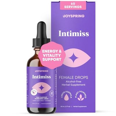 JoySpring Herbal Libido Support for Women - Horny Goat Weed and Ashwagandha Liquid Drops - Maca Root, Fenugreek, and Red Ginseng for Wellness and Vitality