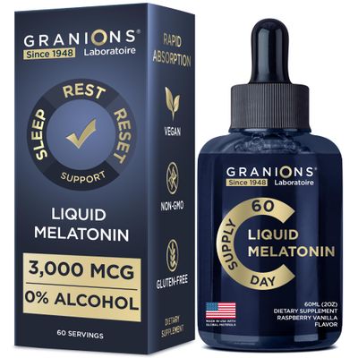 Liquid Melatonin 3mg - Liquid Sleep Aid for Adults Kids 6 Years and Up - Sublingual Melatonin Drops for Quick Sleep and Refreshing Rest for Longer - 60ml 60 Days Raspberry Vanilla Flavor Melatonina