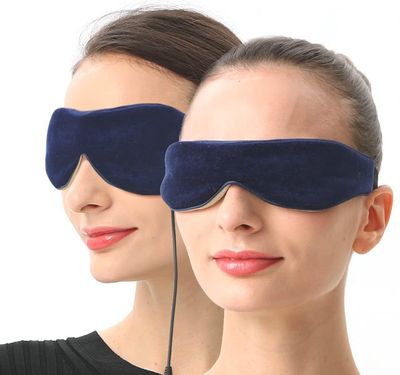 Aroma Season Electric Heated Eye Mask Microwavable Heat Eye Compress with Flaxseed for Dry Eyes, SPA Warm Eye Mask, Relief Eye Fatigue (2 Packs)