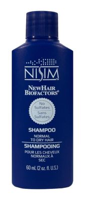 Nisim NewHair Biofactors Normal to Dry Shampoo - For Stronger, Healthier, Vibrant Hair - Formulated for Normal to Dry Hair - Sulfate-free, Paraben-free Travel Size 2 oz