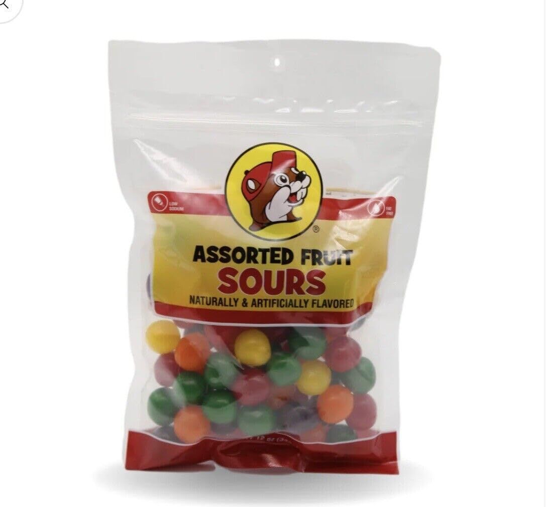 Buc-ee&#39;s Fruit Sours - Cool Candy Balls Resealable Bag (Assorted, 12 Ounce)