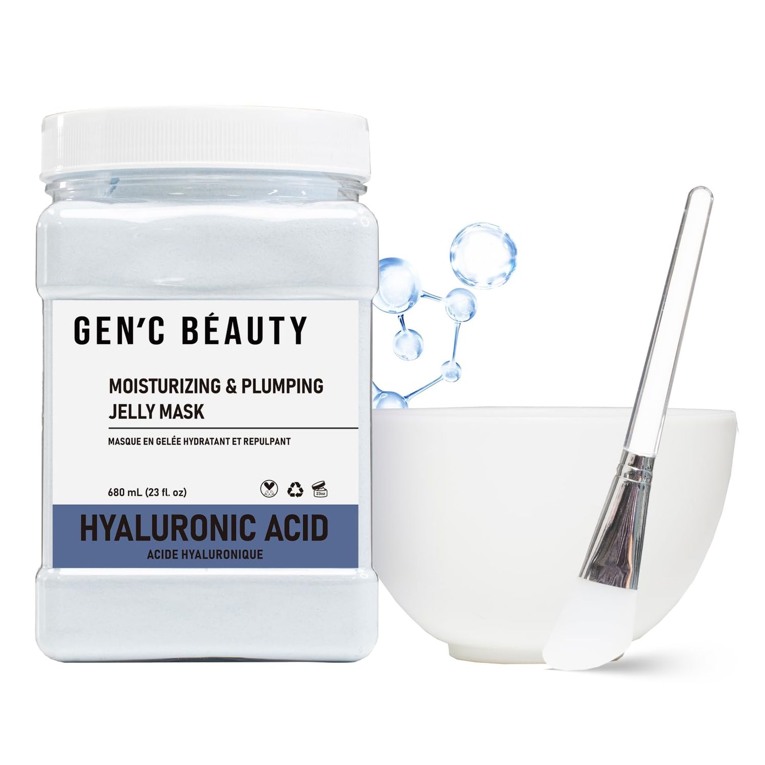 GEN&#39;C BAUTY Jelly Mask Set Jelly Mask Powder Hydrating Moisturizing for Spa and Home use (Hyaluronic Acid)