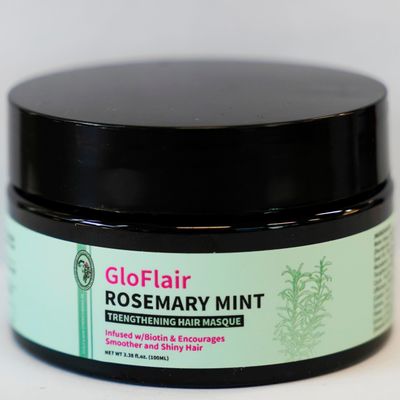 GloFlair Rosemary Mint Strengthening Hair Masque, 100ML - Infused with Biotin Encourages Smoother, Shiny Hair - No Sulfates, Parabens, or Mineral Oil