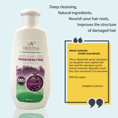 Regenerating Shampoo for Anti Hair Loss Nourishing, Strengthening, Natural-based Formula Reduce Hair Fall Enhance Texture, 400ml
