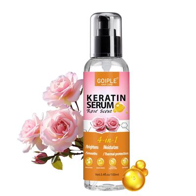 Keratin Protein Hair Serum Keratin Styling Moisturizing Oil - Anti Frizz Control Nourishes Repair Keratin Serum Oil for Dry Damaged Hair Heat Protectant Serum for Shine Prevent Hair Burns (Rose)