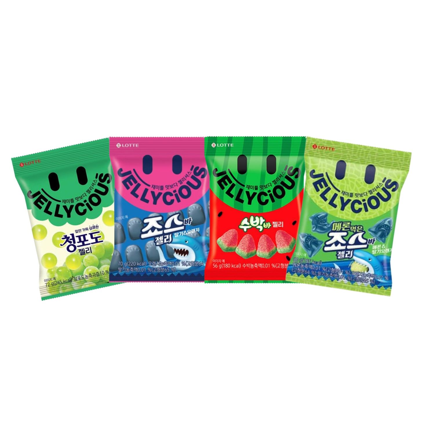 Jellycious Korean Sweet Gummy 4 Flavor Jelly dividually Wrapped Korean Snacks