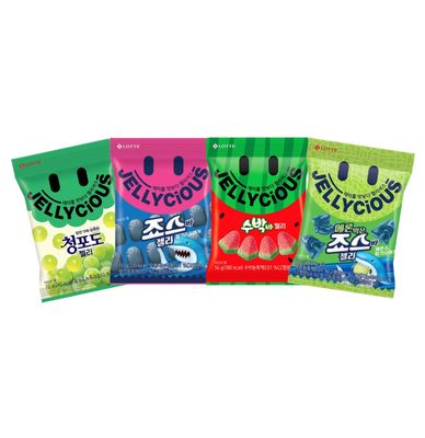 Jellycious Korean Sweet Gummy 4 Flavor Jelly dividually Wrapped Korean Snacks
