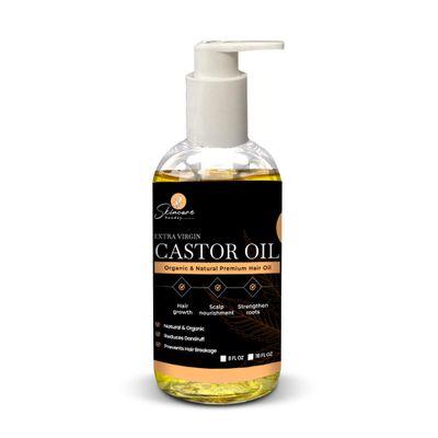 Skincare Sunday Castor Oil - 8 FL OZ Organic Natural Premium Hair Oil for Hair Growth, Strengthening Roots