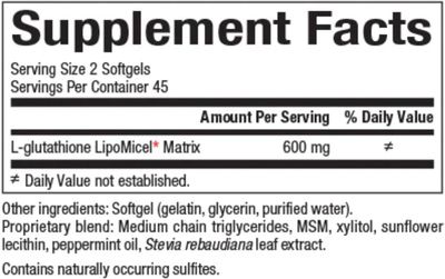 Natural Factors Glutathione LipoMicel Matrix, 300 mg, Offers Higher Absorption Powerful Antioxidant Support, 90 Softgels