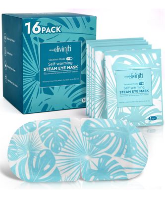 DiviniTi Self Warming Heated Eye Mask - 16 Pack, Up to 110F Degrees, Fast Soothing Relief for Puffy Eyes, Insomnia, Migraine Stye Treatment