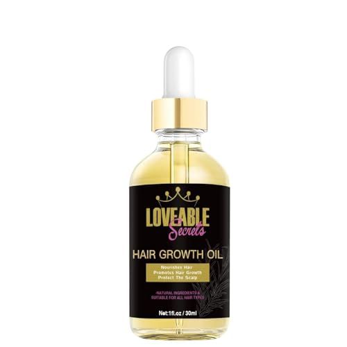 Loveable Secrets Rosemary Hair Growth Oil to Promotes Scalp Health - Hair Treatment for Dry Damaged Hair Oil Bottle to Reduce Hair Loss Stimulates Growth - Hair Oil for Frizzy Hair - 30 ml