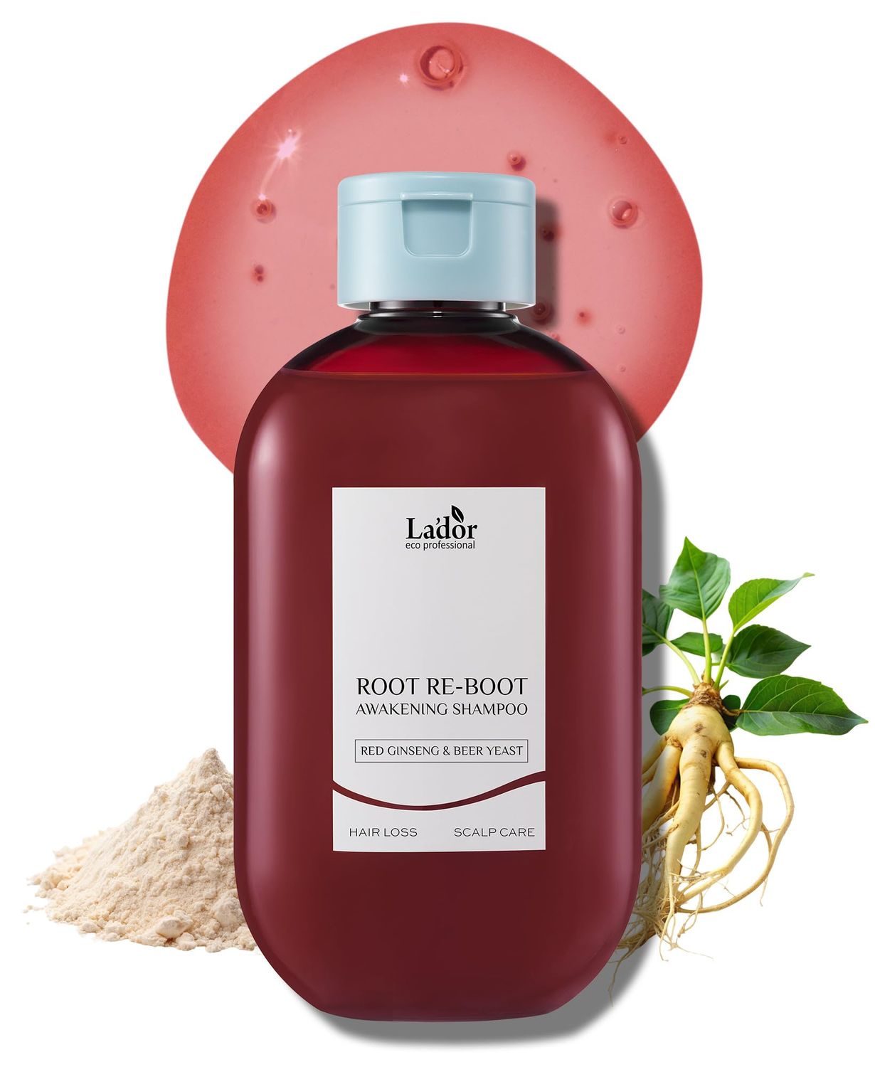 LA&#39;DOR Root Re-boot Refreshing Hair Loss Relief Shampoo Awakening wBiotin Red Ginseng Beer Yeast - Shine, Deep Cleansing for Normal Hair, Korean Haircare 10oz