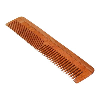 Natural Pure Neem Comb For Hair and Scalp Health, Promotes Hair Growth, Reduces Hair Fall - Fine and Wide Tooth