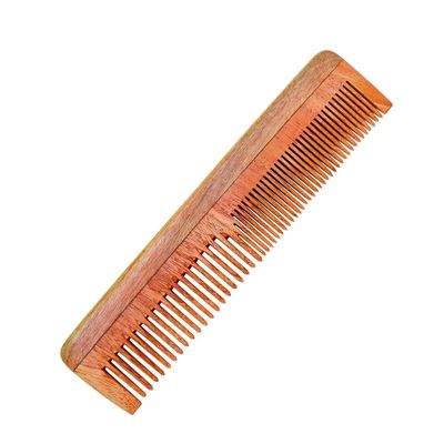 Natural Pure Neem Comb For Hair and Scalp Health, Promotes Hair Growth, Reduces Hair Fall - Fine and Wide Tooth