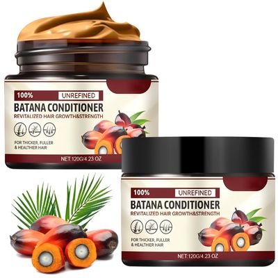 2Pcs Natural Batana Hair Oil - Hair Growth, Repair Cream Mask with 100 Pure Batana Oil - Enhances Shine, Thickness, Eliminates Split Ends for Men Women 120g