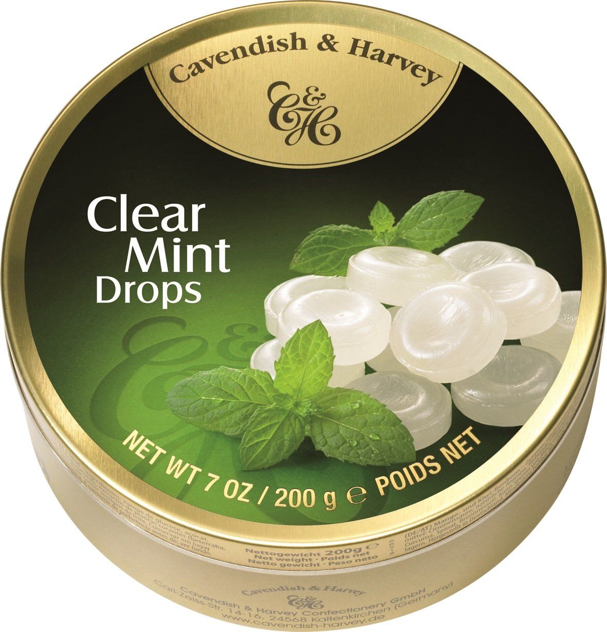 Cavendish Harvey Travel Tin Clear Mint Drops 200 g (Pack of 9)