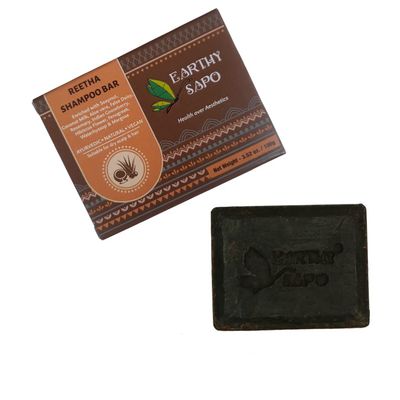 Earthy Sapo Reetha Shampoo Bar, For Dry Hair (Reetha, Aloevera Coconut Milk) 3.52 oz 100 G (Pack Of 1)