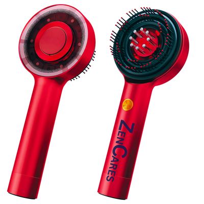 ZenCares 3 in 1 Hair Scalp Massager Oil Applicator for Hair Growth, Electric Hair Brush with Oil Dispenser, Scalp Massager. (Red)