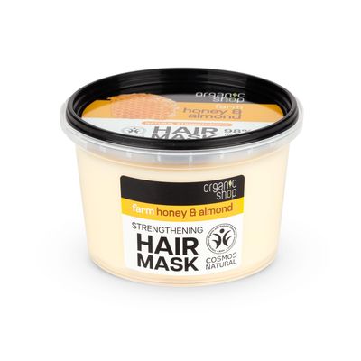 Organic Shop Hair Mask - Honey Almond Strengthening Deep Conditioner, Hydrates, Nourishes Repairs Dry, Damaged Hair, Intensive Hydration All Hair Types. 250 ml