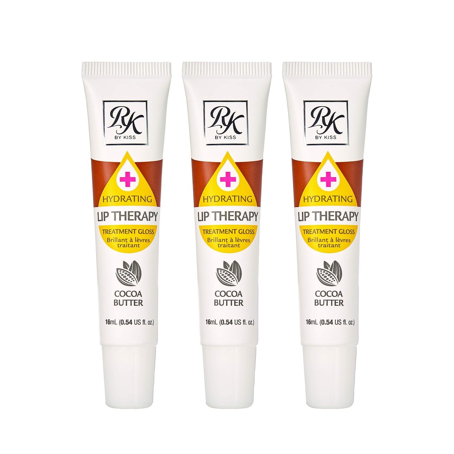Ruby Kisses Hydrating Lip Therapy Treatment Gloss Cocoa Butter RLO03D1 (3 PACK)
