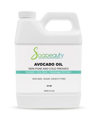 Soapeauty Avocado Oil for Skin Hair - Cold Pressed - 100 Pure Natural - Carrier Oil for Essential Oils - Massage Oil - 32 fl oz