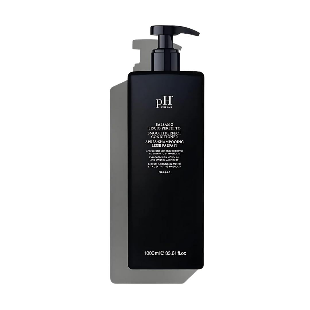 pH PURE HAIR Smooth Perfect Anti-Frizz Conditioner Enriched with Monoi Oil Magnolia Extract Intense Hydration Shine Sulfate-Free, Safe for Color-Treated Hair 33.8 Oz