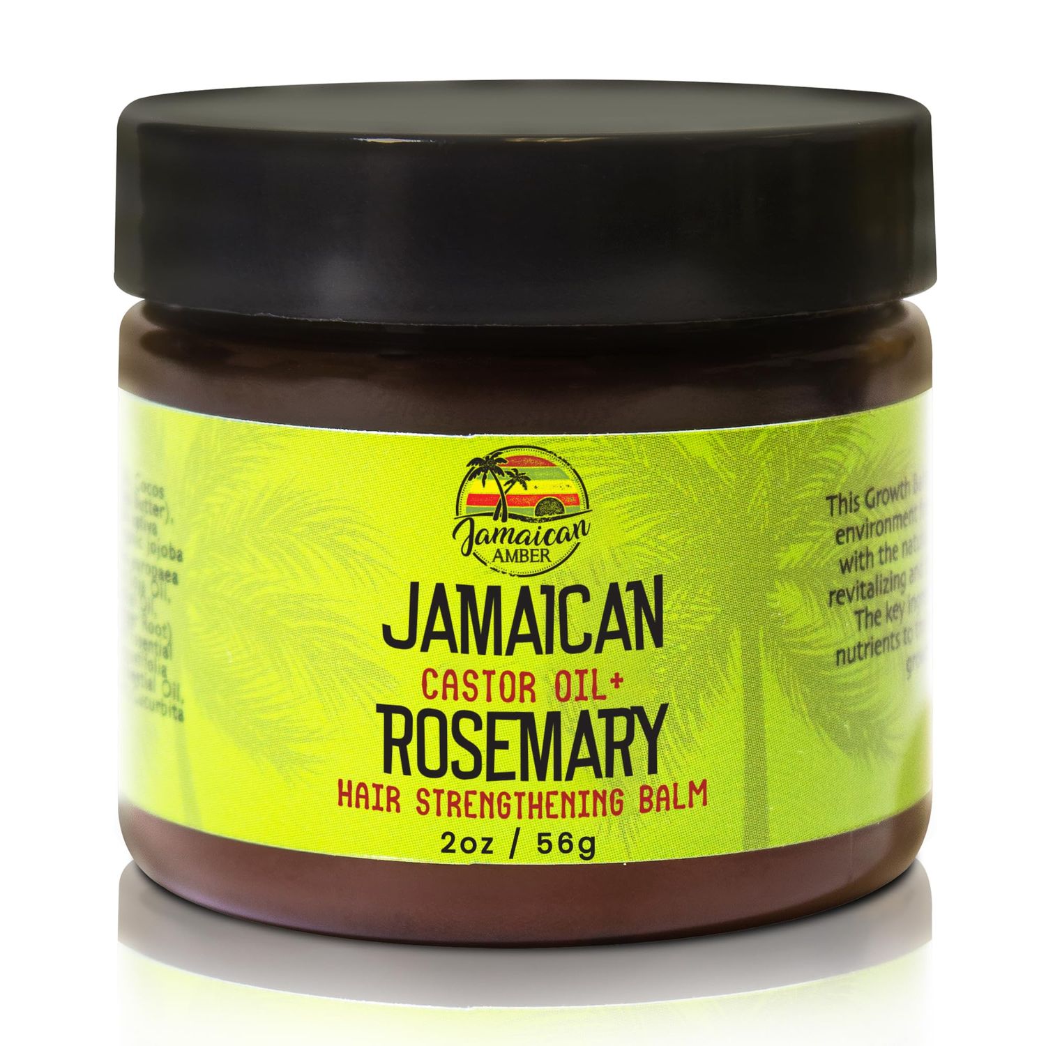 JAMAICAN Ambre Hair Strengthening Balm - 2 fl oz Powerful Blend with Castor Oil Rosemary for Strong, Thick, and Longer Hair Nourishing Formula for Healthy, Beautiful Hair