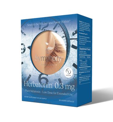 Herbatonin 0.3mg - The First Phyto-Melatonin (Natural Plant Melatonin) - 90 Vegan Capsules (90 Day Supply) Low Dose, Natural Sleep Aid and Circadian Rhythm Support (Pack of 1)