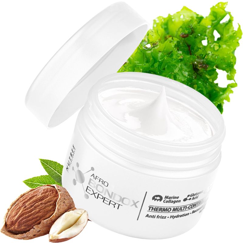 BRAZILIAN BONDOX Extra-Strong Hair Mask - Intense Hair Treatment for Afro, Coarse Curly Hair - Deep Repair Frizz Control - With Almond Shea Oils, Seaweed - Formaldehyde and Cruelty-Free - 2.82oz