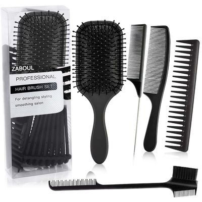 ZABOUL Detangling Hair Brush SetDetangler Brush and Comb Set for Women and Men Kids, No More Tangle Hairbrush for Black Natural Wavy Wet Hair