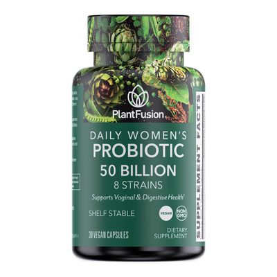 PlantFusion Vegan Probiotics for Women with Prebiotics - 50 Billion CFU, 8 Strains for Immune, Vaginal Digestive Health Support - Shelf Stable, Non-GMO, Gluten Free - 30 Capsules (1 Month Supply)