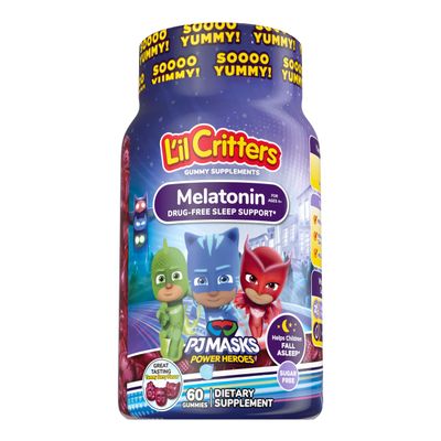 L&#39;il Critters PJ Masks Melatonin Gummy Supplements, 60 Gummies