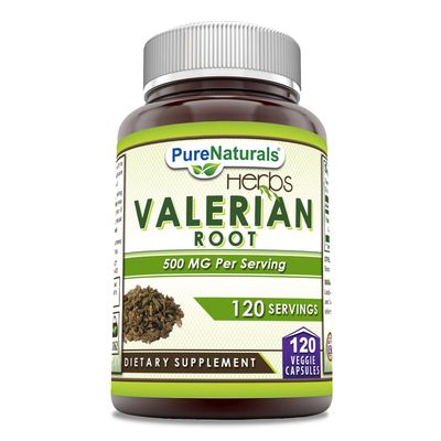 Pure Naturals Valerian Root Supplement 500 Mg Veggie Capsules Non-GMO Gluten Free Made in USA (120 Count)