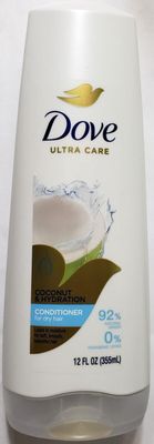 Dove Damage Therapy Conditioner 4-Pack, Coconut Hydration, Deep 24H Hydration for Revitalizing Dry, Damaged Hair, 12 Oz Ea