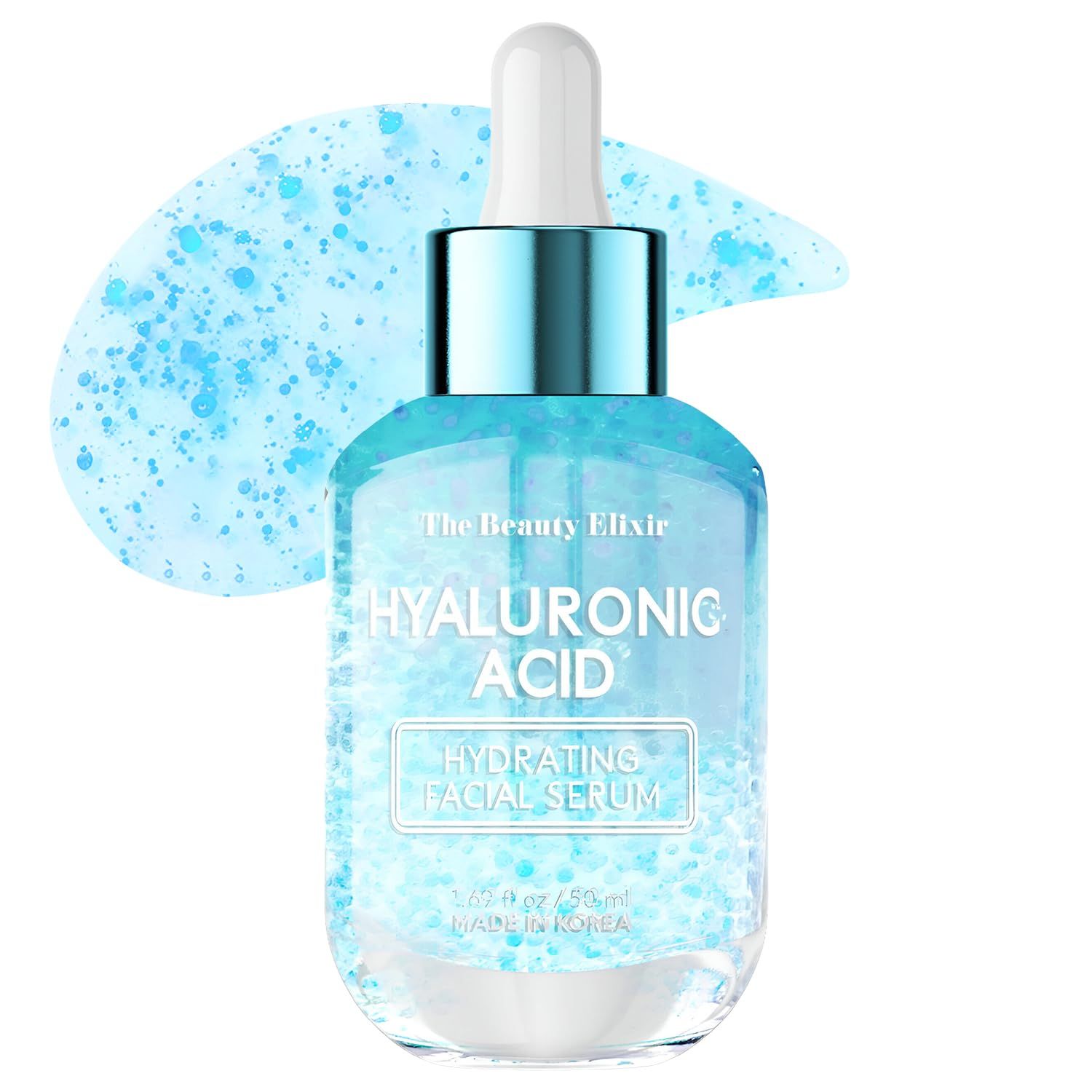 The Beauty Elixir Hyaluronic Acid Serum For Face - Ultra Hydrating, Restores, Smooths Reduces Wrinkles - Dermatologist Tested, Natural Ingredients, Clean Beauty - Korean Skin Care - 1.69 Fl. Oz