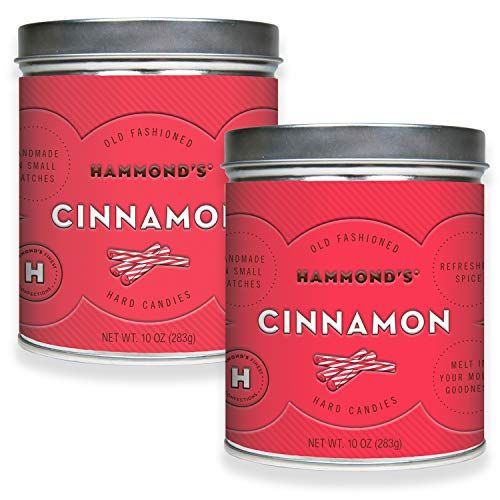 Hammonds Candies - Old Fashioned Cinnamon Pantry Candies - 2-10 Ounce Tins, Sugar Dusted Cinnamon Drops, Handmade in Small Batches, Using the Finest Ingredients, Handcrafted in the USA