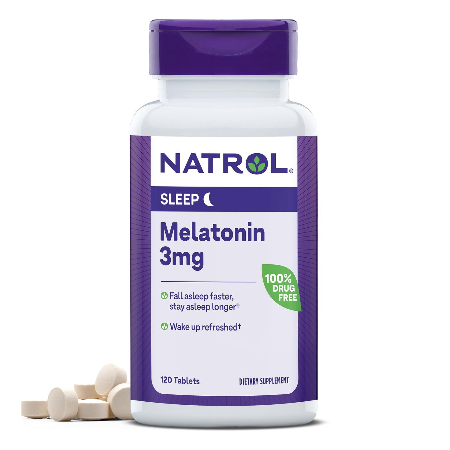 Natrol Melatonin 3 mg, Dietary Supplement for Restful Sleep, Sleep Supplements for Adults, 120 Melatonin Tablets, 120 Day Supply